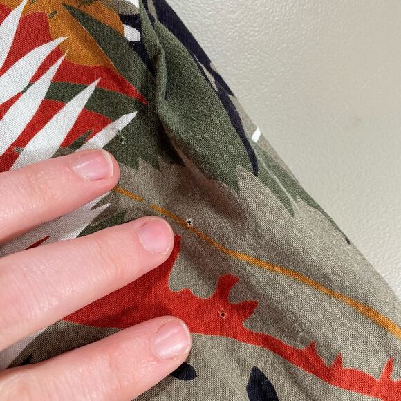 Just Four Inc Mens 38 Medium Floral Hawaiian Shirt Short Sleeve Tee Top Button - Picture 7 of 11